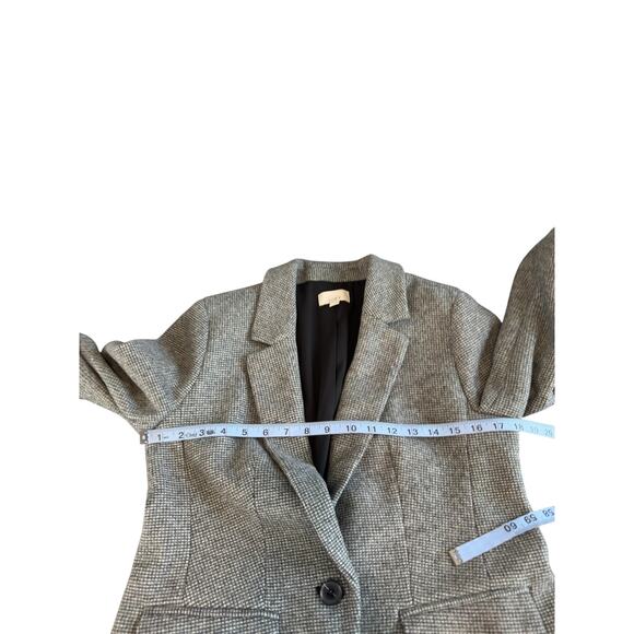 Loft Blazer Gray Plaid Light Academia Preppy Office Work Single Breasted‎ Size 4 - Picture 11 of 13
